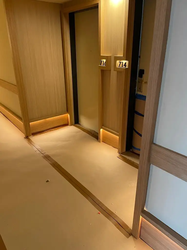 Door frame and wall junction