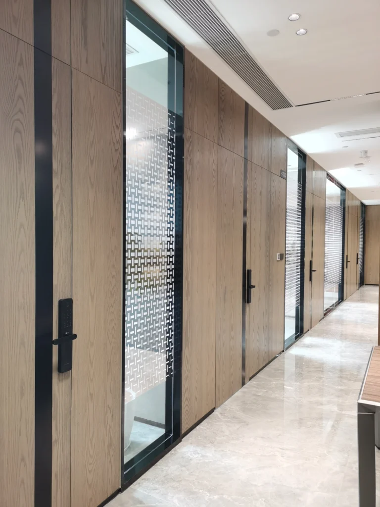 Office corridor and wall finishes